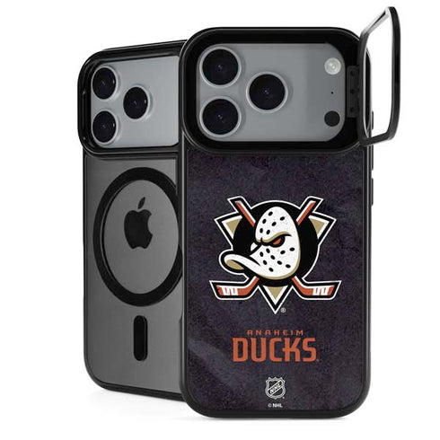 NHL Anaheim Ducks Distressed iPhone 17 Pro Max Kickstand Case