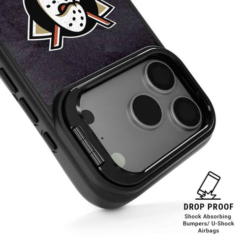 NHL Anaheim Ducks Distressed iPhone 17 Pro Max Kickstand Case