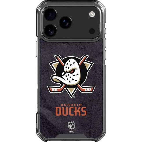 NHL Anaheim Ducks Distressed iPhone 18 Pro Max Clear Case