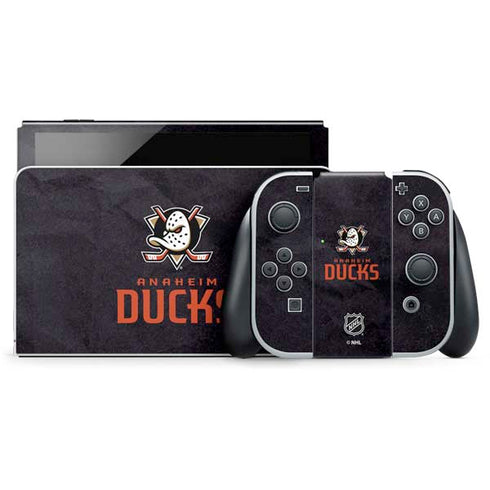 NHL Anaheim Ducks Distressed Nintendo Switch OLED (2021) Skin