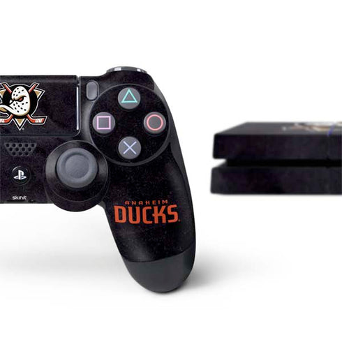 NHL Anaheim Ducks Distressed PS4 Console and Controller Bundle Skin