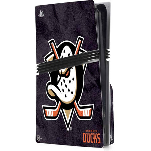 NHL Anaheim Ducks Distressed PS5 Pro Disk Console Skin