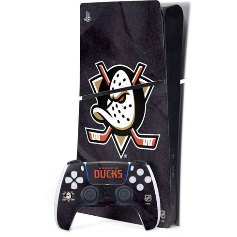 NHL Anaheim Ducks Distressed PS5 Slim Digital Edition Bundle Skin