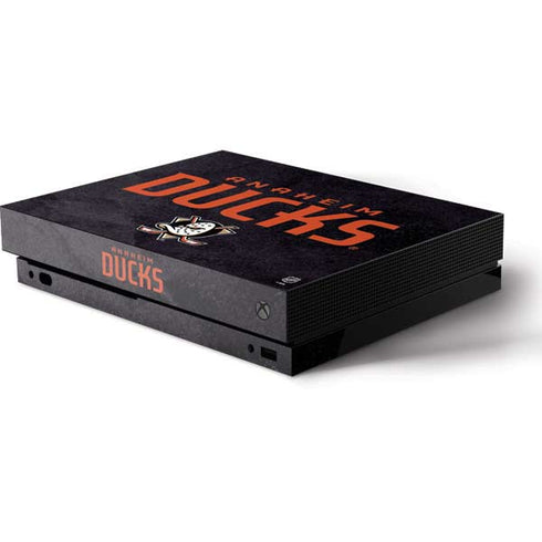 NHL Anaheim Ducks Distressed Xbox One X Console Skin