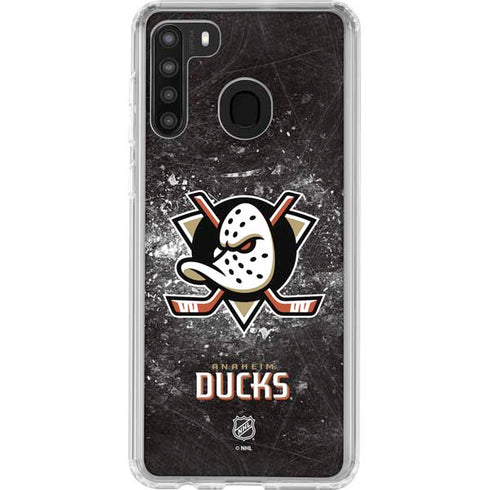 NHL Anaheim Ducks Iced Galaxy A21 Clear Case