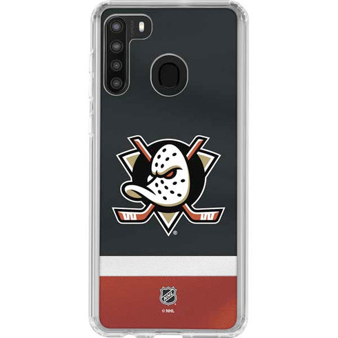 NHL Anaheim Ducks Jersey Galaxy A21 Clear Case
