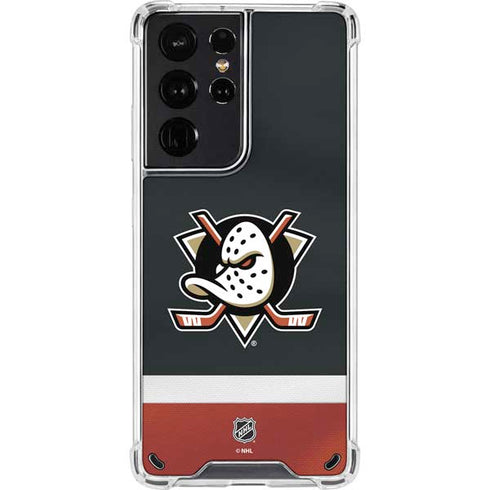 NHL Anaheim Ducks Jersey Galaxy S21 Ultra 5G Clear Case