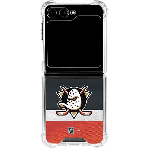 NHL Anaheim Ducks Jersey Galaxy Z Flip6 Clear Case