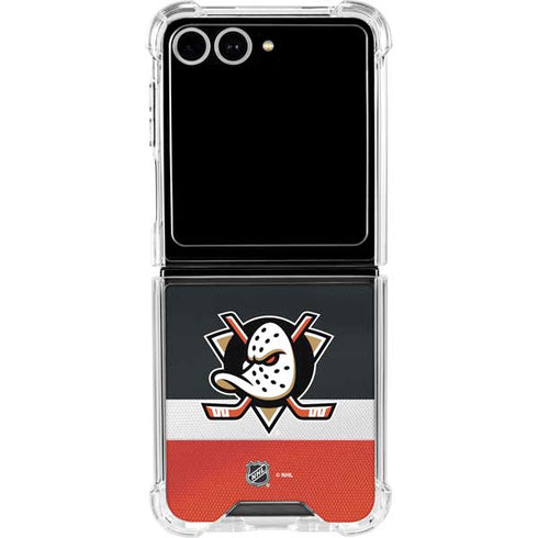 NHL Anaheim Ducks Jersey Galaxy Z Flip7 Clear Case