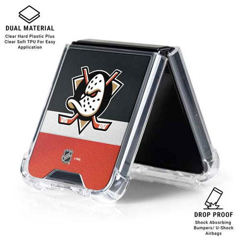 NHL Anaheim Ducks Jersey Galaxy Z Flip7 Clear Case
