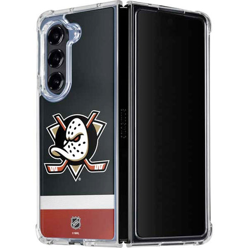 NHL Anaheim Ducks Jersey Galaxy Z Fold5 5G Clear Case