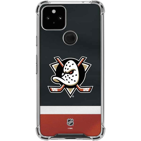NHL Anaheim Ducks Jersey Google Pixel 5a 5G Clear Case