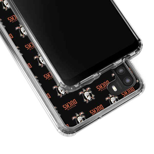 NHL Anaheim Ducks Pattern Galaxy A21 Clear Case