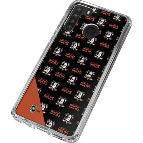 NHL Anaheim Ducks Pattern Galaxy A21 Clear Case