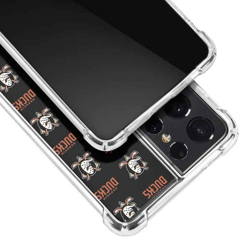 NHL Anaheim Ducks Pattern Galaxy S21 Ultra 5G Clear Case