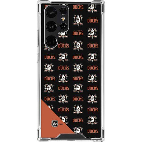 NHL Anaheim Ducks Pattern Galaxy S22 Ultra Clear Case