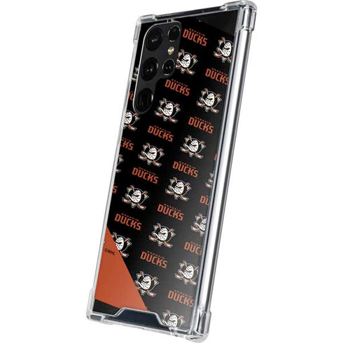 NHL Anaheim Ducks Pattern Galaxy S22 Ultra Clear Case