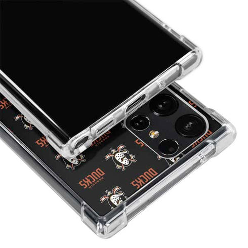 NHL Anaheim Ducks Pattern Galaxy S22 Ultra Clear Case