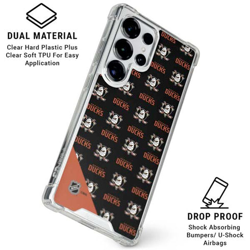 NHL Anaheim Ducks Pattern Galaxy S25 Ultra Clear Case