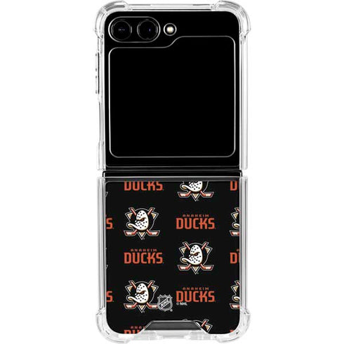 NHL Anaheim Ducks Pattern Galaxy Z Flip5 5G Clear Case
