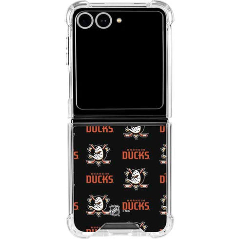NHL Anaheim Ducks Pattern Galaxy Z Flip7 Clear Case