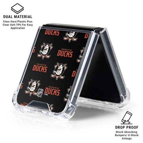 NHL Anaheim Ducks Pattern Galaxy Z Flip7 Clear Case