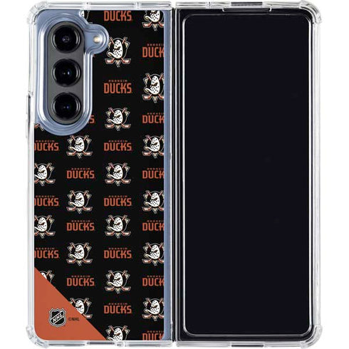 NHL Anaheim Ducks Pattern Galaxy Z Fold5 5G Clear Case