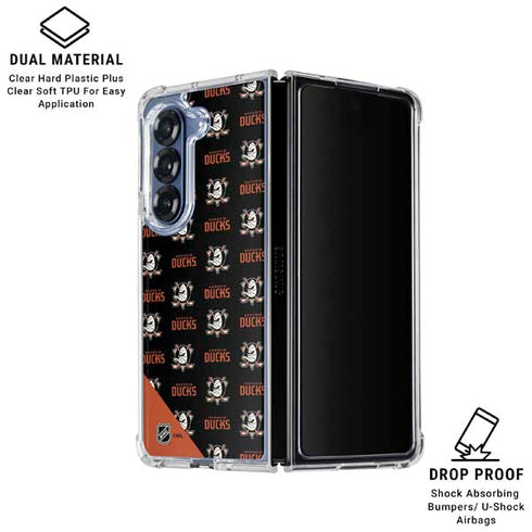 NHL Anaheim Ducks Pattern Galaxy Z Fold6 Clear Case