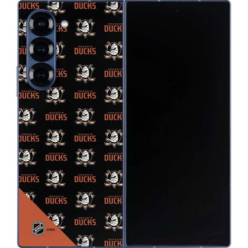 NHL Anaheim Ducks Pattern Galaxy Z Fold6 Skin