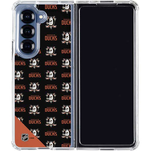 NHL Anaheim Ducks Pattern Galaxy Z Fold7 Clear Case