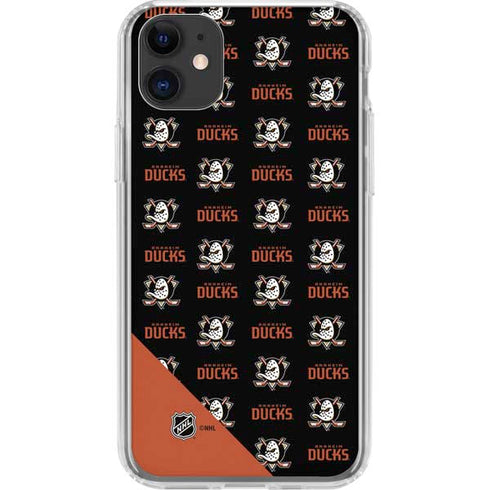 NHL Anaheim Ducks Pattern iPhone 11 Clear Case