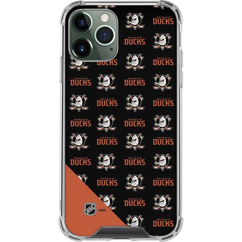 NHL Anaheim Ducks Pattern iPhone 11 Pro Max Clear Case