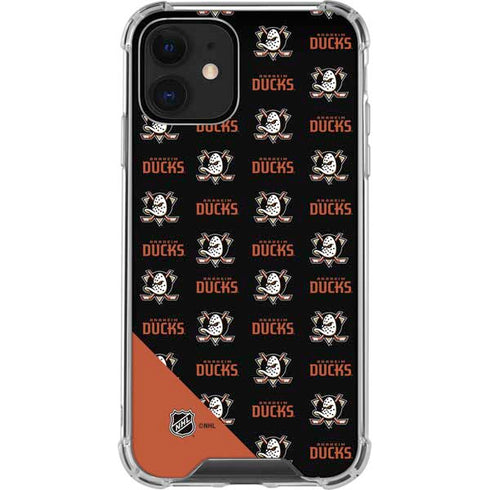 NHL Anaheim Ducks Pattern iPhone 12 Clear Case