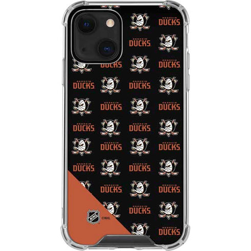 NHL Anaheim Ducks Pattern iPhone 13 Mini Clear Case