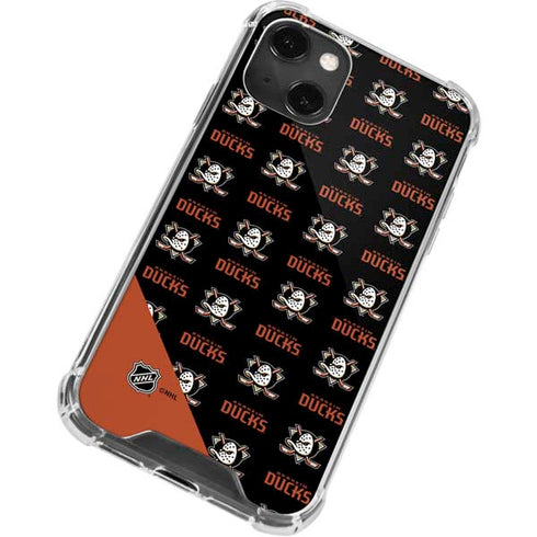 NHL Anaheim Ducks Pattern iPhone 13 Mini Clear Case