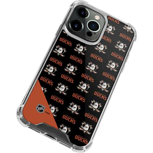 NHL Anaheim Ducks Pattern iPhone 13 Pro Max Clear Case