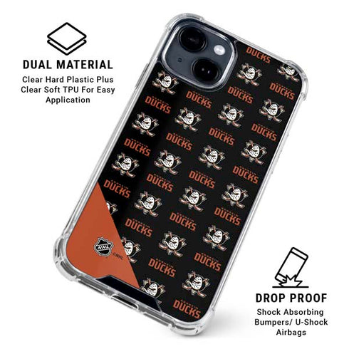 NHL Anaheim Ducks Pattern iPhone 14 Plus Clear Case