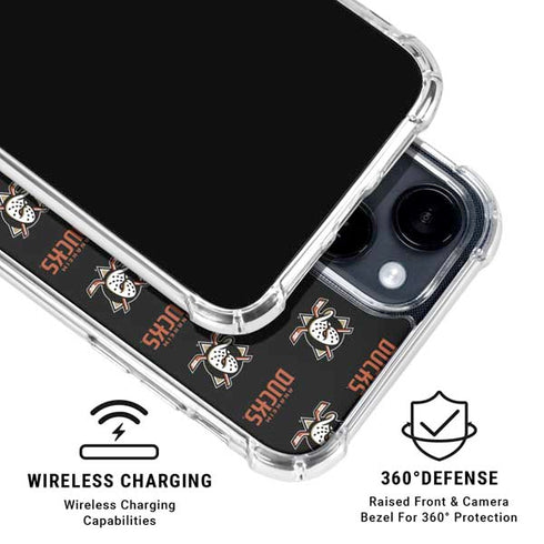 NHL Anaheim Ducks Pattern iPhone 14 Plus Clear Case