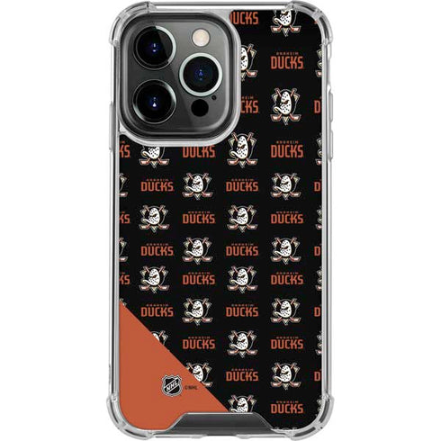 NHL Anaheim Ducks Pattern iPhone 15 Pro Clear Case