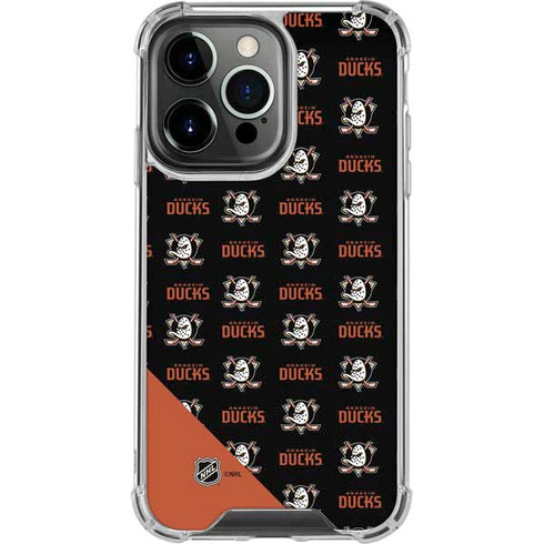 NHL Anaheim Ducks Pattern iPhone 15 Pro Max Clear Case