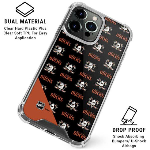 NHL Anaheim Ducks Pattern iPhone 15 Pro Max Clear Case