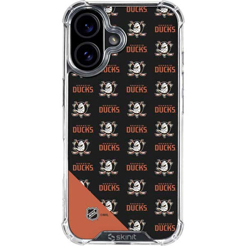 NHL Anaheim Ducks Pattern iPhone 16 Clear Case