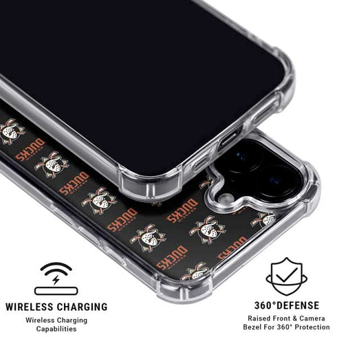 NHL Anaheim Ducks Pattern iPhone 16 Clear Case