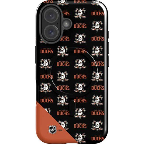 NHL Anaheim Ducks Pattern iPhone 16 Plus Magsafe Impact Case
