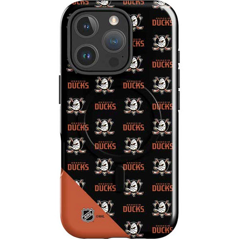 NHL Anaheim Ducks Pattern iPhone 16 Pro Magsafe Impact Case
