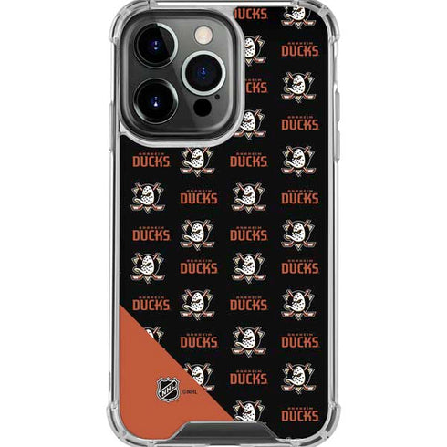 NHL Anaheim Ducks Pattern iPhone 16 Pro Max Clear Case