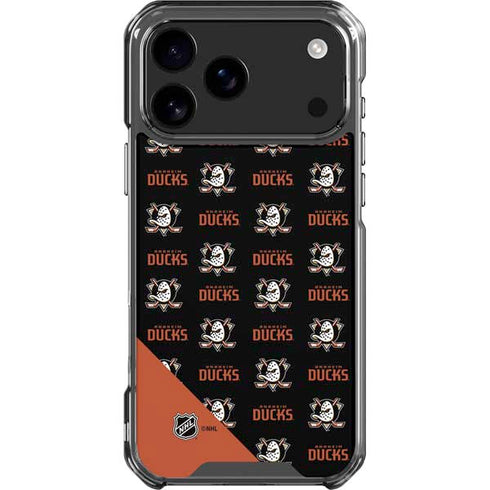 NHL Anaheim Ducks Pattern iPhone 17 Pro Max Clear Case