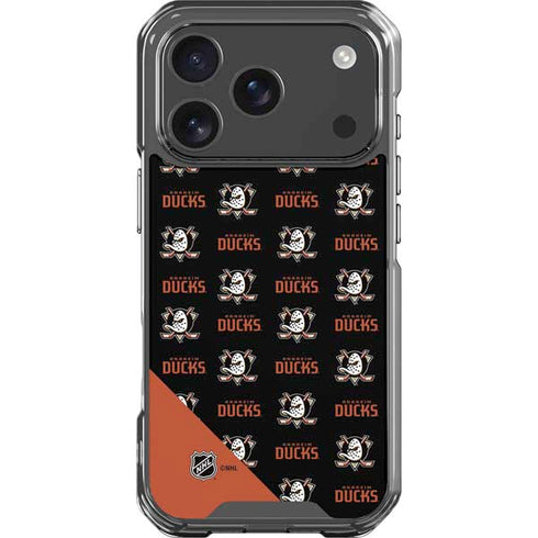 NHL Anaheim Ducks Pattern iPhone 18 Pro Clear Case