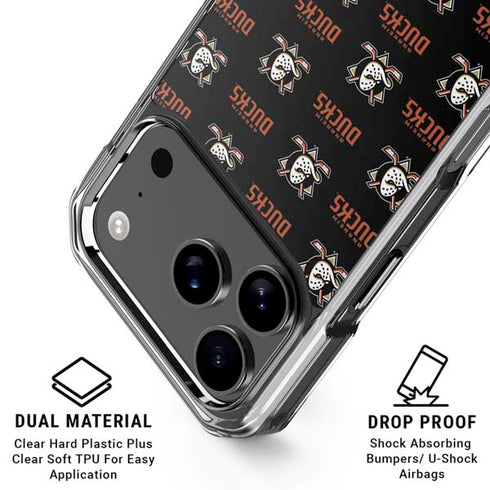 NHL Anaheim Ducks Pattern iPhone 18 Pro Clear Case
