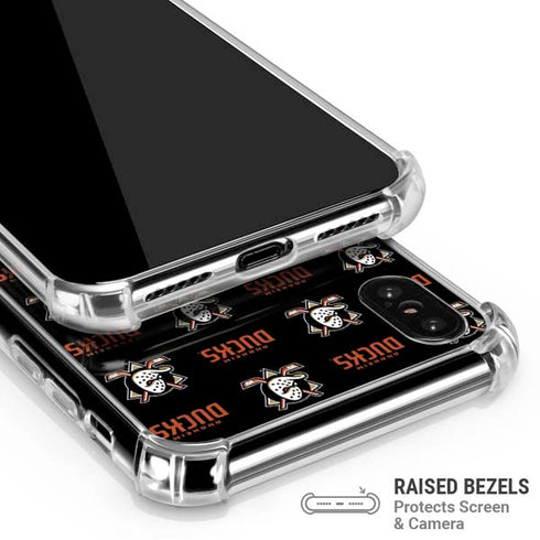 NHL Anaheim Ducks Pattern iPhone X/XS Clear Case